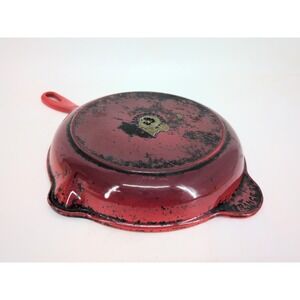 VTG  Le Creuset #23 Skillet Double Spout Fry Cast Enamel Pan Ombre Maroon Red